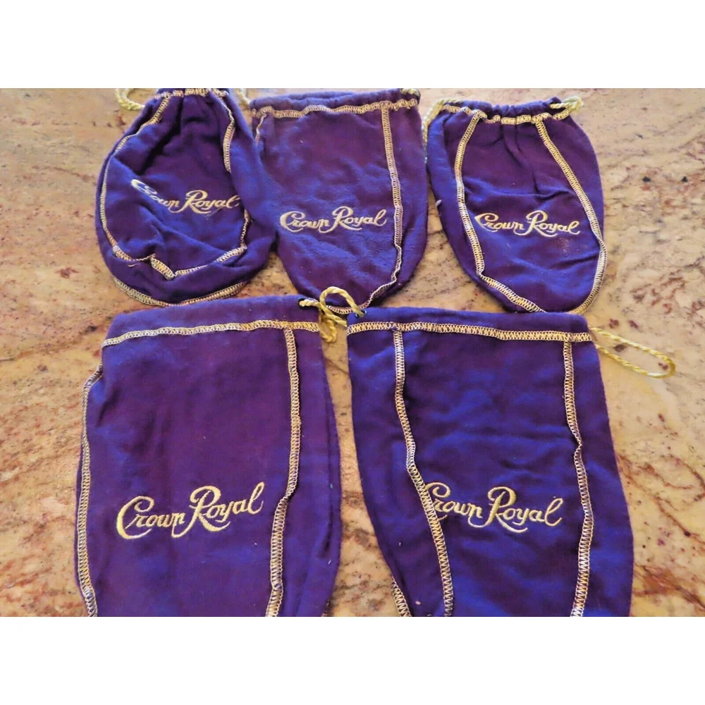 Lot 5 Crown Royal Purple Drawstring Bag 8